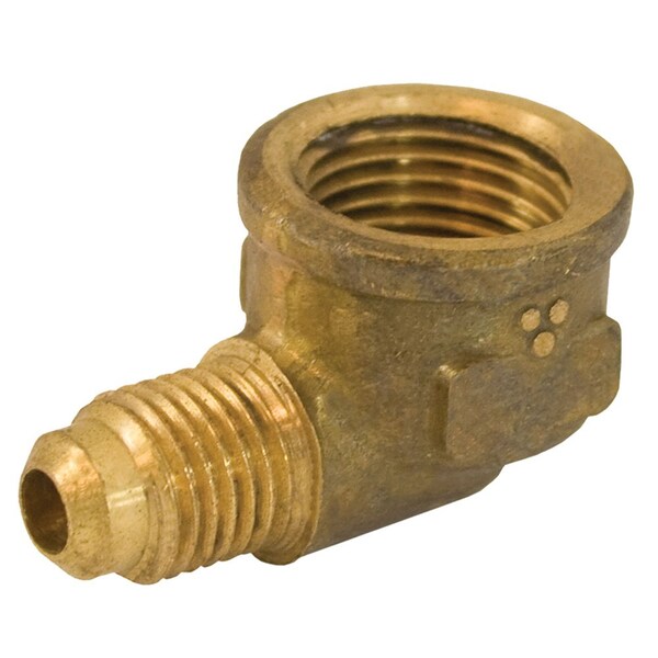 Jones Stephens 1/4in. x 1/4in. Brass Flare x FIP 90Deg. Elbow F40104 - main